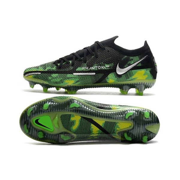 Nike Phantom GT Elite FG Negro Plata Verde